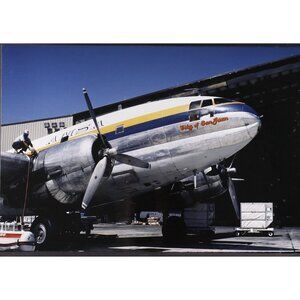 1980s AMSA airplane travel photo poster, vintage air travel photo enlargement,